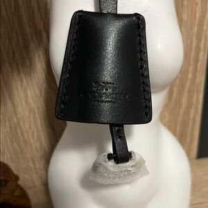 Coach Black Leather Bag Tag keychain